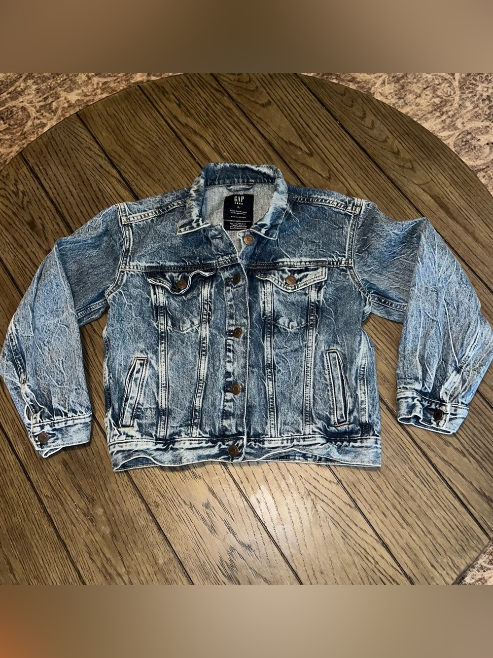 Gap Jean Jacket Sz XL Teen Preteen Light Wash Denim Pockets Button Front